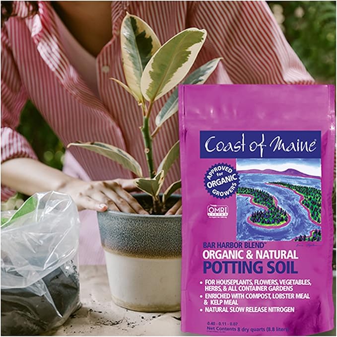 Coast of Maine Bar Harbor Blend, 8qt (Pack of 10) Organic and Natural Potting Soil for Houseplants, Flowers, Vegetables, Herbs and Containers