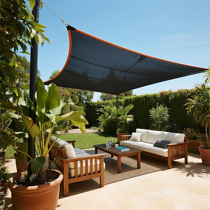 winemana Black Shade Cloth 40%, 5x8 FT Mesh Tarp - Garden Shade for Greenhouse, Patio, Vegetables, Plants Cover and Chicken Coops, Sun Shade Net for Outdoor Protection with Reinforced Grommets