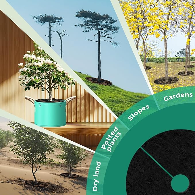 Tree Mulch Ring, 10 Pack 16" Non-Woven New Tree Protector, Reusable Tree Ring Mulch Mat, Degradable Weed Control Fabric Mat for Landscaping Weed Control Root Protection, Tree Barrier Ring