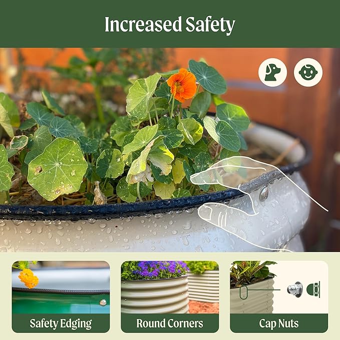 32" Extra Tall Raised Garden Bed Kits, 3.5 x 3.5 x 2.7ft Raised Planter Box Outdoor, 2 x 5 x 2.7ft Deep Root 4 in 1 Modular Metal Raised Beds for Gardening Vegetables Flowers Fruits - Terra Cotta