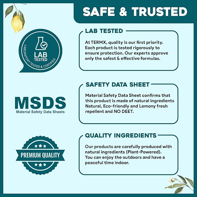Natural Mosquito Repellent Spray TwinPack 6.75 oz DEET Free Insect Repellent Spray Lemon Eucalyptus Oil Scent for Mosquitoes Gnats Black Flies No-See-ums repelente de Mosquitos para ninos