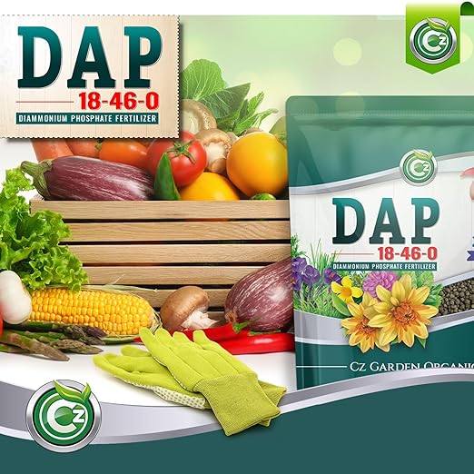 18-46-0 DAP Fertilizer - Made in USA - Nitrogen and Phosphorus Plant Food for Indoor/Outdoor Plants & Flower Gardens - Promotes Vigorous Growth and Big Blooms!