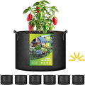 iPower Plant Grow Bag 10 Gallon 6-Pack Heavy Duty Fabric Pots, 300g Thick Nonwoven Fabric Containers Aeration with Nylon Handles, for Planting Vegetables, Fruits, Flowers, Black 2024 Version