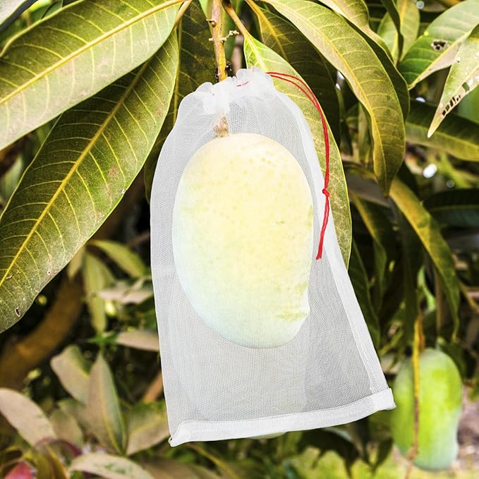 Fruit Protection Bags for Fruit Trees, 50pcs 6x10 Inch Nylon Mesh Garden Netting Bags Against Bugs Birds Squirrels, Cover Plants Flowers