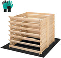 VIVOSUN Wooden Compost Bin, Removable Front Door, Easy to Setup for Backyard, Lawn (Black with Gloves and Liner)