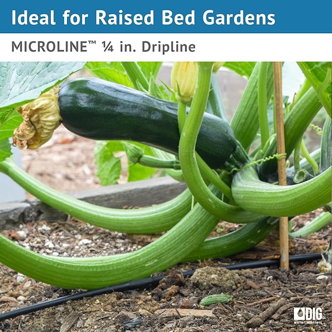 ML-506B ¼” 500’ MICROLINE™ Dripline, 6” Dual Outlet Emitter Spacing, UV-Resistant, Durable Poly Tubing for Garden Irrigation, Flexible, Water-Efficient, Easy Installation, Long-Term Use (Brown)