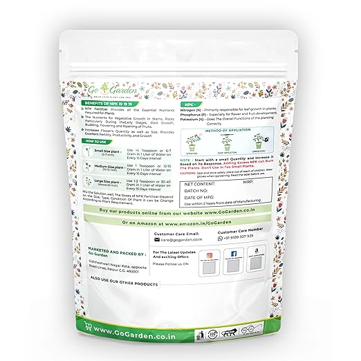 Go Garden NPK 19-19-19 Fertilizer – 400g Water-Soluble All-Purpose Plant Food | Balanced Nitrogen Phosphorus Potassium for Flowers, Fruits, Vegetables & Indoor Plants | Fast Growth & Bloom Booster