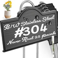 Stainless Steel 304 Plant Labels Weatherproof, Metal Garden Label Tall Markers 25 Pack for Outdoor Plants Vegetables Herb Seedlings Flowers with a Pen, Label Area 3.74'' x 1.39'' Height 10.75 Inch