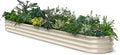 Galvanized Raised Garden Bed 10x2x1 | 8x4x1 ft, 12" Tall Metal Planter Box for Outdoor Plants, Modular Raised Flower Bed with Rust Resistant Coating, Long Planter for Vegetable - Sand Beige