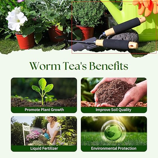 The Environet Worm Tea for Gardening, Nuritish Fertilizer for Vegetables, Flowers and Herbs (32 oz (1 Quart))