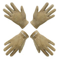 HANDLANDY Kids Genuine Leather Work Gloves for ages 3-11, Children Gardening Gloves for Boys, Girls (Large (age8-11), 2 pairs)