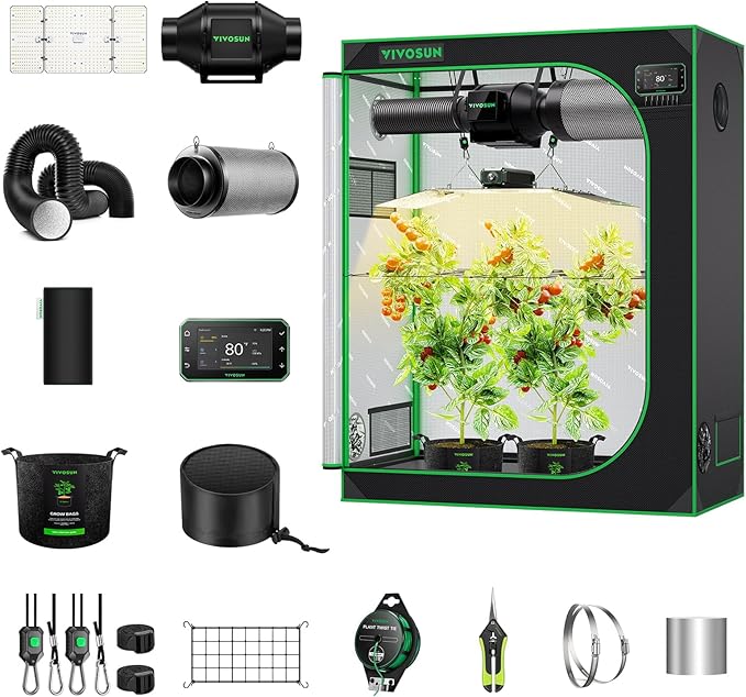 VIVOSUN Smart Grow Tent Kit, 4 × 2ft 2-Plant System, WiFi-Integrated Automatic Grow System with Full Spectrum LED Grow Light, Efficient Ventilation System with GrowHub E42A+ Controller