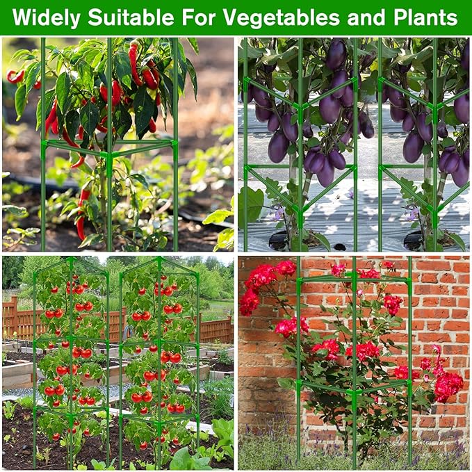 Tomato Cages for Garden, 3 Pack Tomato Cage Trellis, Garden Cage Heavy Duty Tomato Stake Support, Garden Stakes Plant Cage for Pots Plants Vegetables