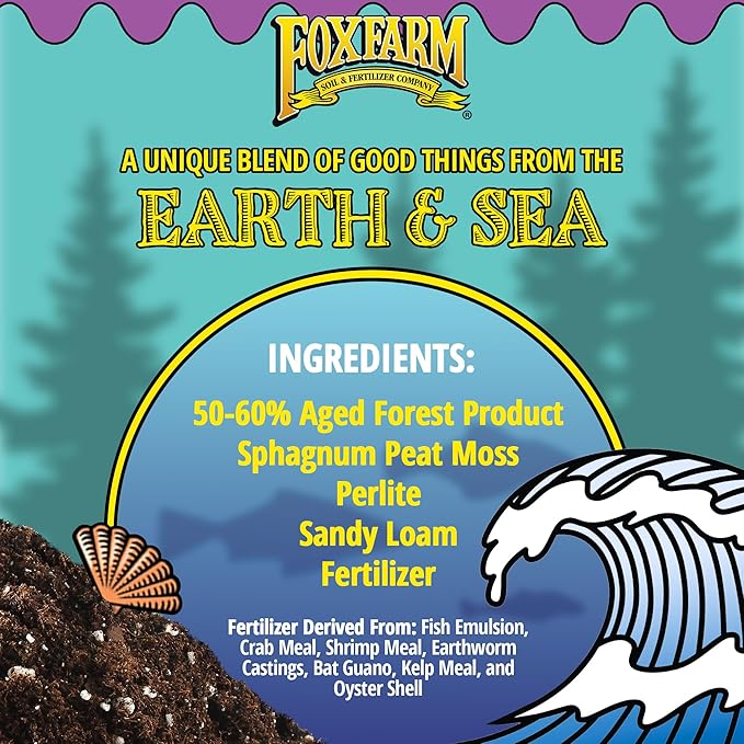 FoxFarm Ocean Forest Potting Soil, 1.5cu ft (Pack of 4) - Light, Aerated Texture, Designed for All Container Plants - pH Adjusted for Optimal Nutrient Uptake, Effectively Retains Moisture