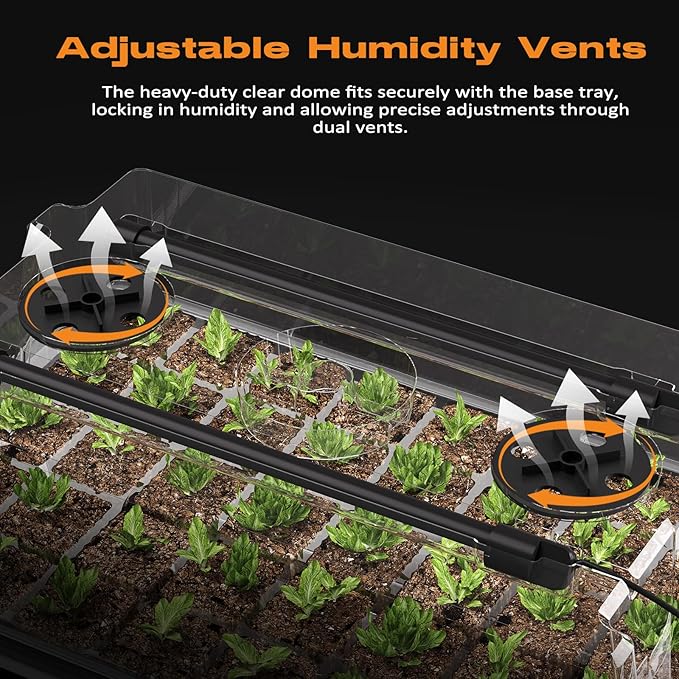80-Cell Self-Watering Seed Starter Tray with Grow Light, Seed Starter Kit with 4.07” Humidity Dome, Indoor Seedling Starter Tray, Seed Starting Trays for Plant Germination, Seeds Growing