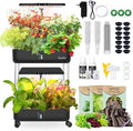 44-Pod Indoor Hydroponic Growing System + 3 Free Seeds Starter Kit (Lettuce, Salad Mixed, Basil Seeds) – Dual 53W Full-Spectrum LED, 10-L Water Tank, 2-Tier Grow Pods (44 Pods)