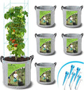 5 Pack 10 Gallon Plant Grow Bags with Automatic Irrigation Equipment and Reinforced Handles for Plant Support, Non-Woven Durable Breathe Fabric Grow Pots for Carrot, Onion, Flower, Tomato