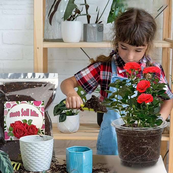 Doter Organic Rose Soil Mix, Indoor Plants Potting Mix for All Potted Rose, Grow Healthy houseplants Indoors