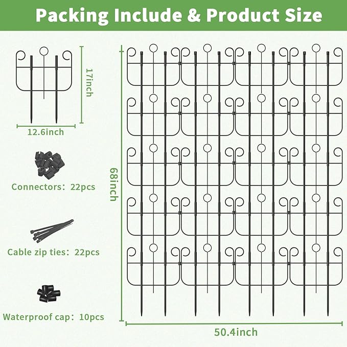 Trellis for Climbing Plants Indoor, Expandable Heavy-Duty Metal Trellis for Potted Plants Outdoor, Flowers Vine Ivy, Sturdy Houseplant Pothos Plant Climber Support, 20 Pack