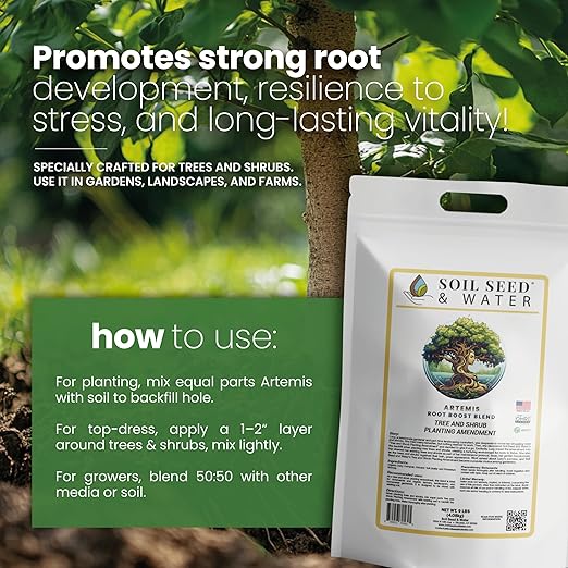 Soil Seed & Water Artemis Root Boost Organic Soil Amendment – Concentrated Fertilizer for Trees, Shrubs & Deep Root Growth - OMRI Listed Organic Fertilizer