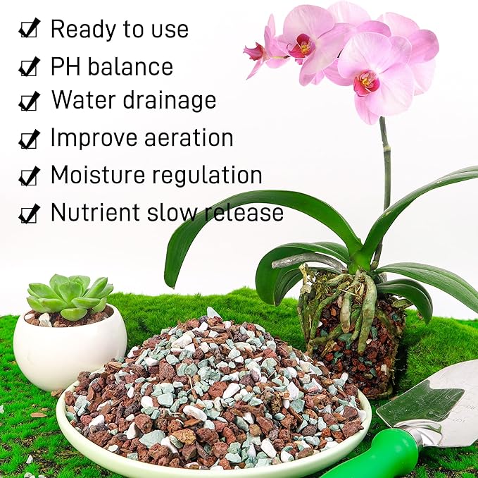 10 Quart Bonsai Soil Mix Lava, bark, Volcanic Rock, Green Zeolite and Perlite,Natural Organic Mix for Potted Plants