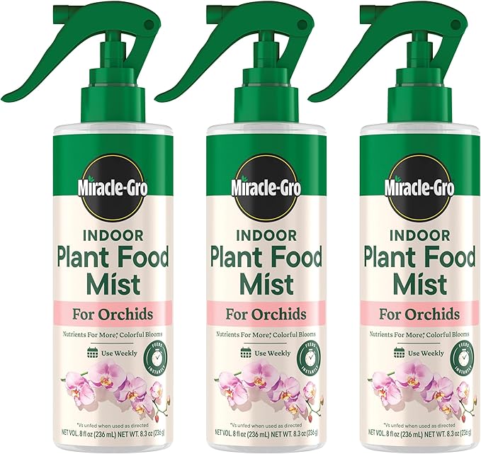 Miracle-Gro Indoor Plant Food Mist for Orchids, Orchid Plant Food, 8 fl. oz. (3-Pack)