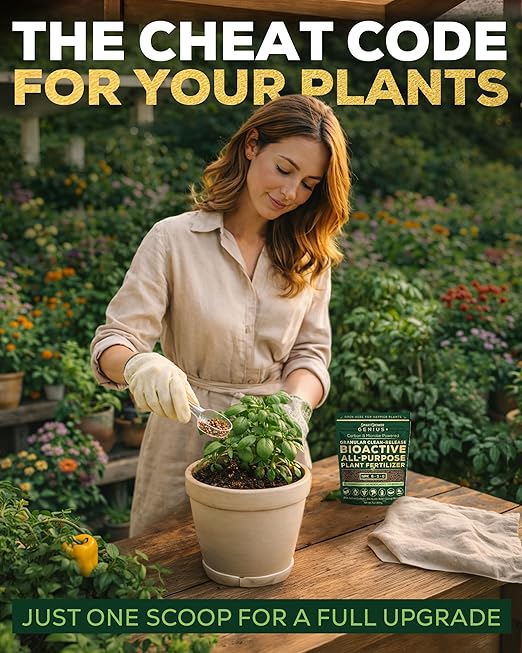Bio-Active Plant Fertilizer Granular 6-5-6 Slow Release Carbon Enhanced Garden Fertilizer, Humic & Mycorrhizae – All Purpose Plant Food for Gardens, Indoor & Outdoor Plants, Smart Grower Genius+ 200g