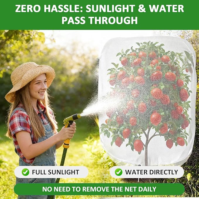 2 Pack Small Plant Covers 2.3x3.3 ft, Reusable Garden Netting for Vegetables, Mesh Barrier Protect Seedlings & Herbs from Birds, Bugs, Deer