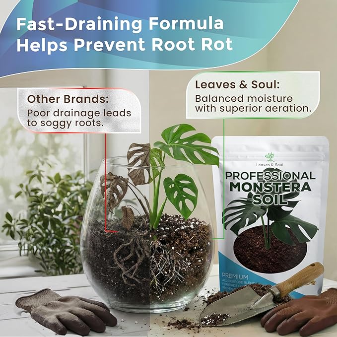 Professional Monstera Soil 8.2 Quarts Ready to Use, Premium Monstera Potting Mix for Indoor Plants, Peat Coco Coir Perlite Dolomite, Well Draining Soil for Monstera Plant Indoor Made in USA