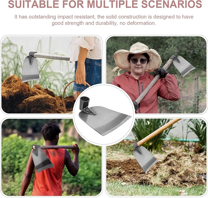 BESPORTBLE Stainless Steel Garden Hoe Head 7.67In Durable Hand Tool for Weeding Digging and Soil Loosening Outdoor Gardening Gadget