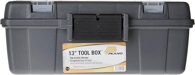 Plano Molding 114-002 13-Inch Compact Tool Box, Graphite Gray with Black Handle and Latches (Pack of 6)