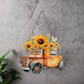 Quterhero Sunflower Truck Wall Decor, Metal Hanging Art for Home Porch or Indoor Outdoor Wall, Vintage Farmhouse Gift for Mom, Women, Friends(Yellow Truck)