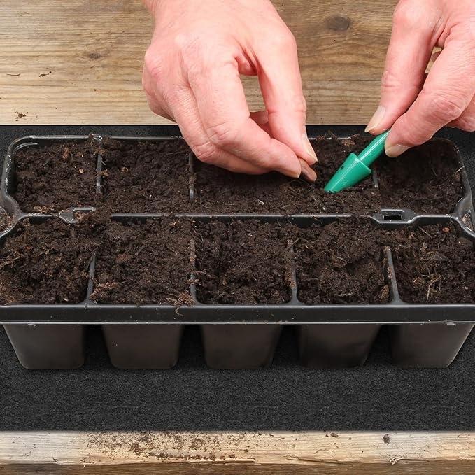 Willinglong 6 Pcs 12-Cell Replacement Capillary Mats, Self Watering Seed Starting Tray Watering Mat for Indoor Greenhouse Gardening (18.5 x 3.54 Inches)