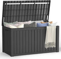 180 Gallon Outdoor Large Storage Box, Waterproof & UV-Resistant, Lockable Large Storage Bins with lids & Handles, Deck Box for Garden Tools, Package Delivery Box for Outside, for Yard, Pool