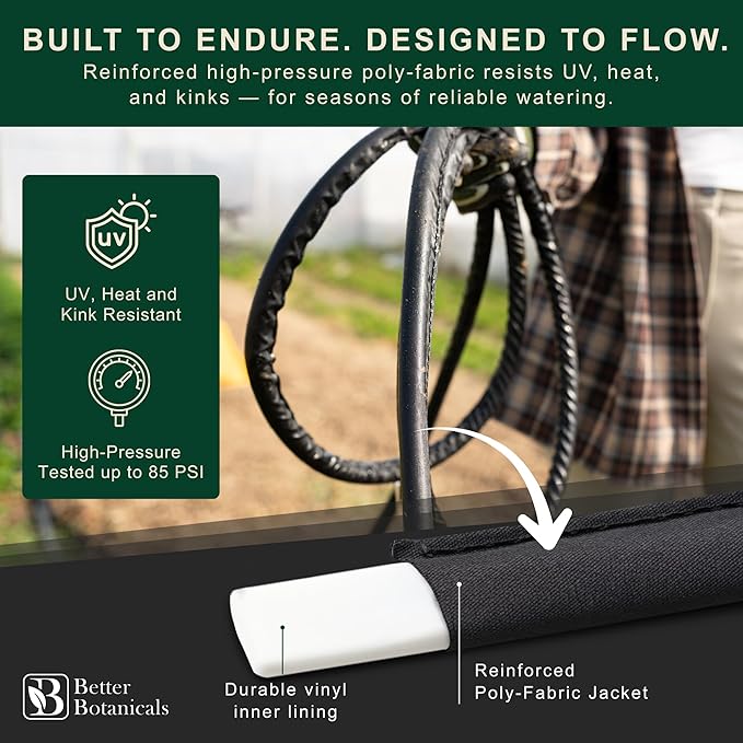 Flat Soaker Hose 100 FT (2 × 50 FT) – Connectable Modular Garden Soaker Hose for Drip Irrigation, Porous Watering Hose for Garden Beds, Trees & Landscapes