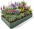 Aoodor 8 x 4 x 1 ft Outdoor Raised Garden Bed, Reinforced Galvanized Steel Planter Box for Vegetables, Herbs, and Flowers