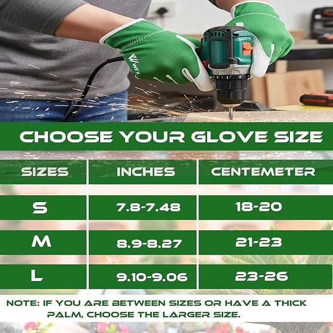 Work Gloves Gardening Breathable Rigger Palm Gardening Gloves Ladies Mens Gripper Utility Leather Thorn Proof