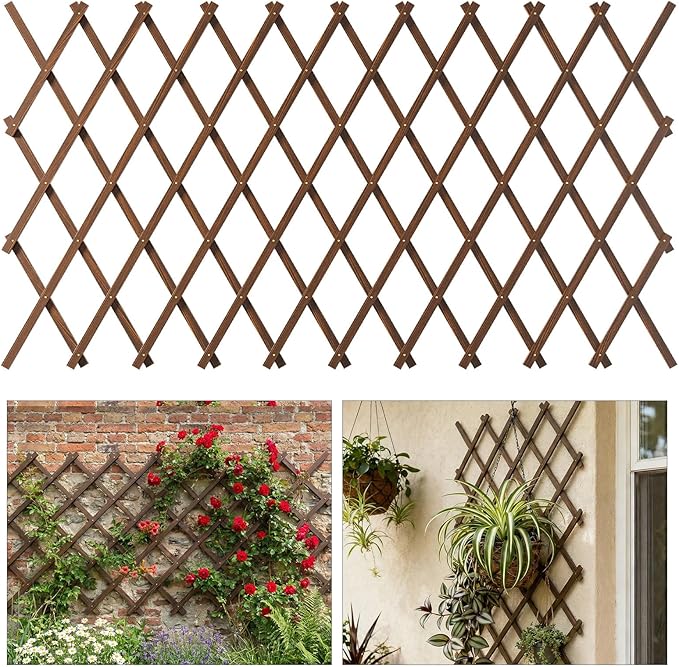Expandable Garden Trellis, 37" x 90" Trellis for Climbing Plants Outdoor, Wooden Lattice Fence Wall Panel Lattice Panels for Outside, for Climbing Plants Vine Ivy Rose Cucumbers