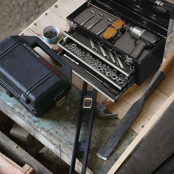 3 Drawer 20“ Metal Tool Box Portable Steel Tool Chest with Metal Latch Closure for Garage, Home and Workbench,Black