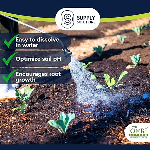 Supply Solutions Premium 97 Solution Grade Gypsum - Fast Acting Gypsum for Soil - Organic Calcium Sulfate Dihydrate - Gypsum Powder for Root Growth, Lawns, Mushroom Cultivation (50lbs)