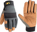 Wells Lamont Men's Heavy Duty Leather Palm Hybrid Spandex Work Gloves, Medium (3236M), Gray