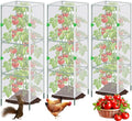 3Pack Garden Bird Netting Plant Cover for Square Tomato Cage,59"x17.7" Insect Bird Barrier Tomato Cage Net with Zipper&12pcs Clips,Tomato Trellis Netting Protection Mesh Cover for Protecting Plants