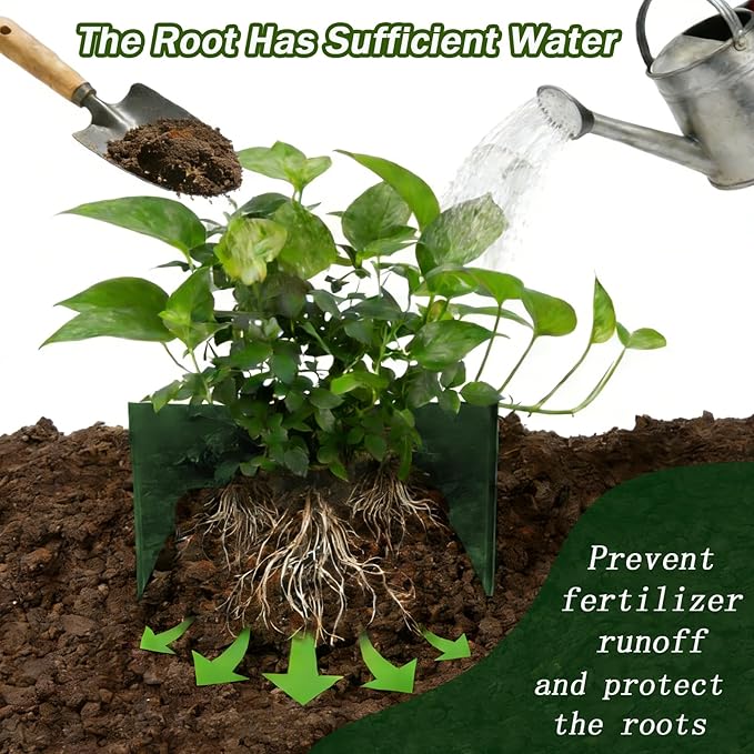 36 Pcs Planting Grow Rings Adjustable Plant Support Rings Included 30pcs Plant Labels - Spliceable Planting Protective Round Edging Circular Landscape Watering Ring for Vegetables, Herbs and Flowers
