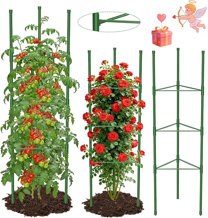3 Pack Extra Larger Tomato Cages, 51in*17in Adjustable Tomatoes Plant Stakes Support Cages Trellis for Garden, Garden Trellis for Vegetable Flowers Fruits Climbing Plants