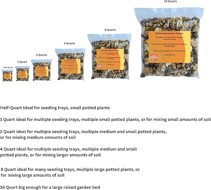 Versatile River Rocks & Garden Stones for Outdoor Landscaping - Ideal Decorative Pebbles for Plants Indoor & Outdoor, Landscaping Stones. 1 Quart