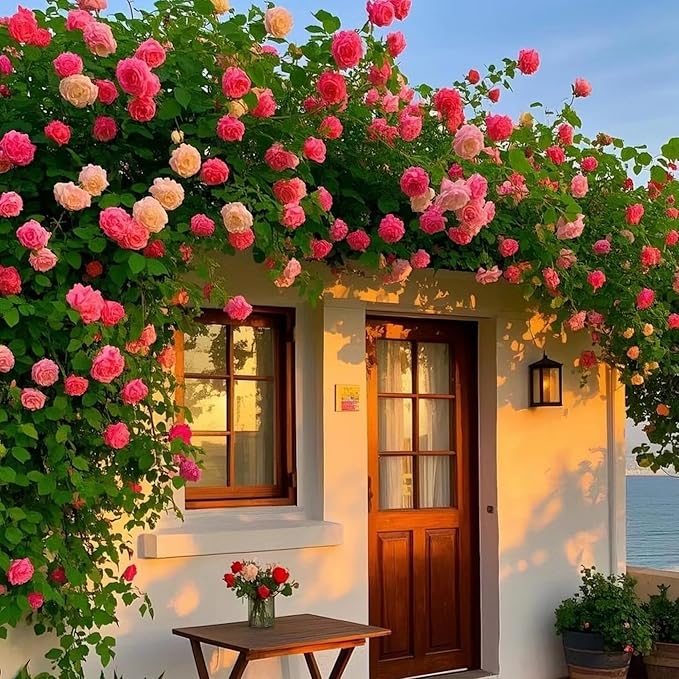 350+ Climbing Rose Seeds - Heirloom Non-GMO Climbing Flower Seeds for Captivating Garden Blooms - Perennial Shrub Flowers, Perfect for Spring and Fall Planting, Great Gardening Gift