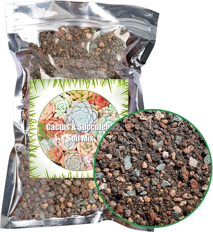 Doter Succulent and Cactus Soil Potting Mix 1.1 LBS, Bonsai Soil Mix Ready to Use, Fast Draining with Added Nutrients