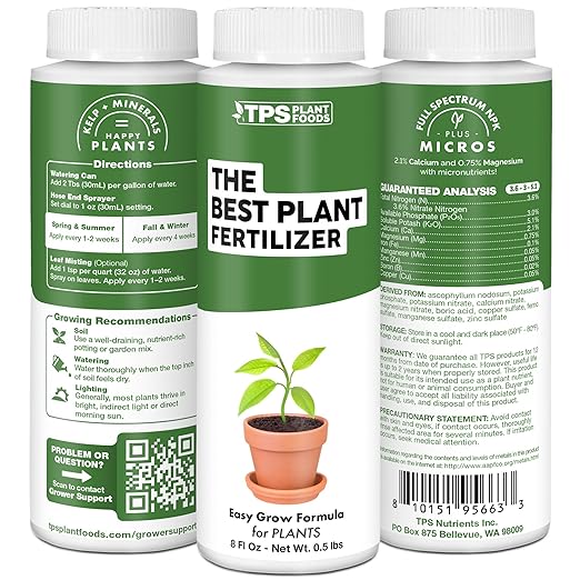 The Best Plant Fertilizer for Flowers, Veggies and Trees, Liquid Fertilizer by TPS Plant Foods, 8 oz (250mL)