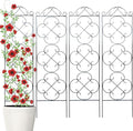 Garden Trellis 4 Pack 56'' H x 13.8'' W Metal Plant Climbing Trellis Suitable for Potted Plants Indoor and Outdoor Climbing Plants Flower Ivy Clematis Black