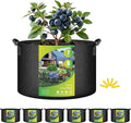 HealSmart 7 Gallon 6 Pack Nonwoven Grow Bags, Aeration Fabric Pots with Handles, Heavy Duty Garden Grow Pots for Tomato Vegetables Flowers, 6 Plant Labels, Black